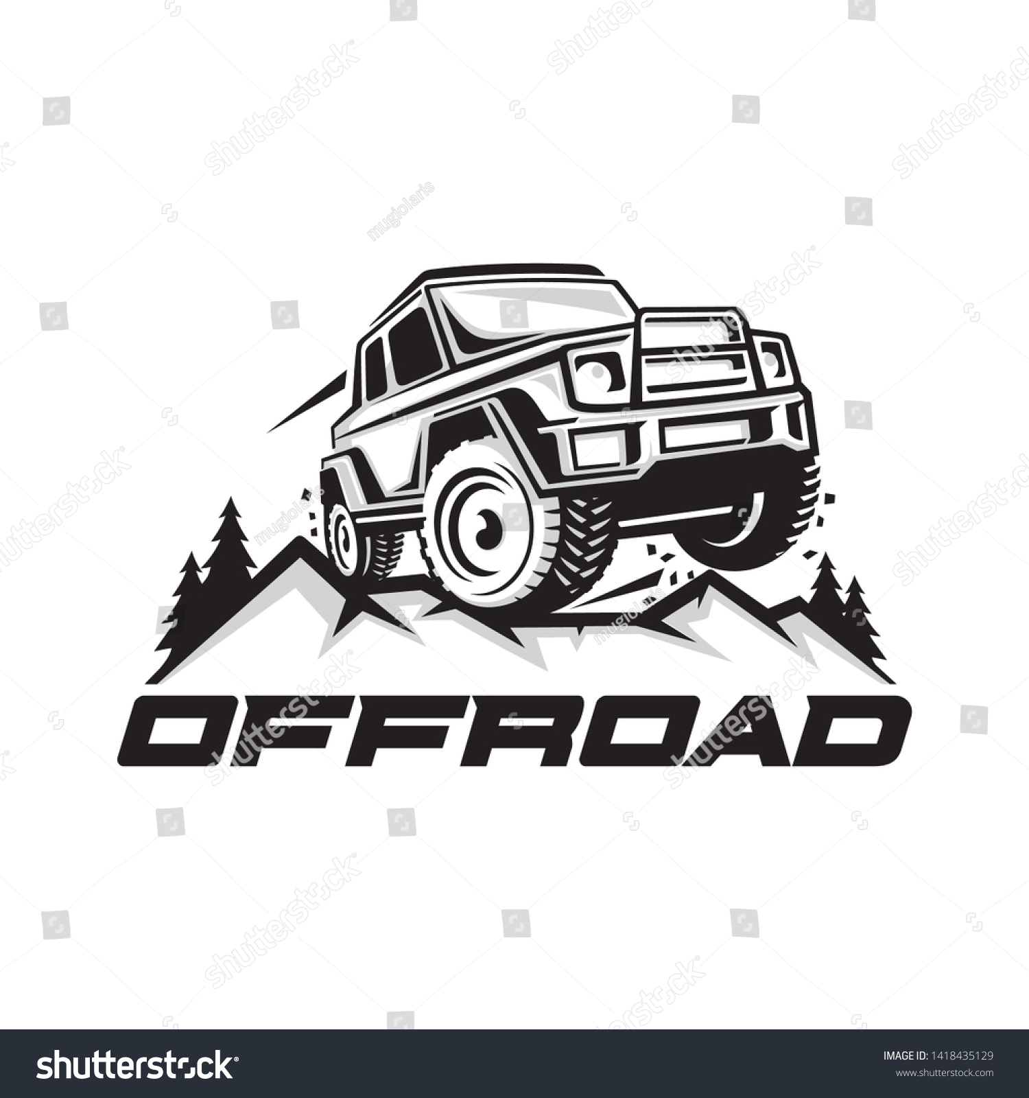 Offroad Car Logo Template Mountain Element Stock Vector (royalty Free 