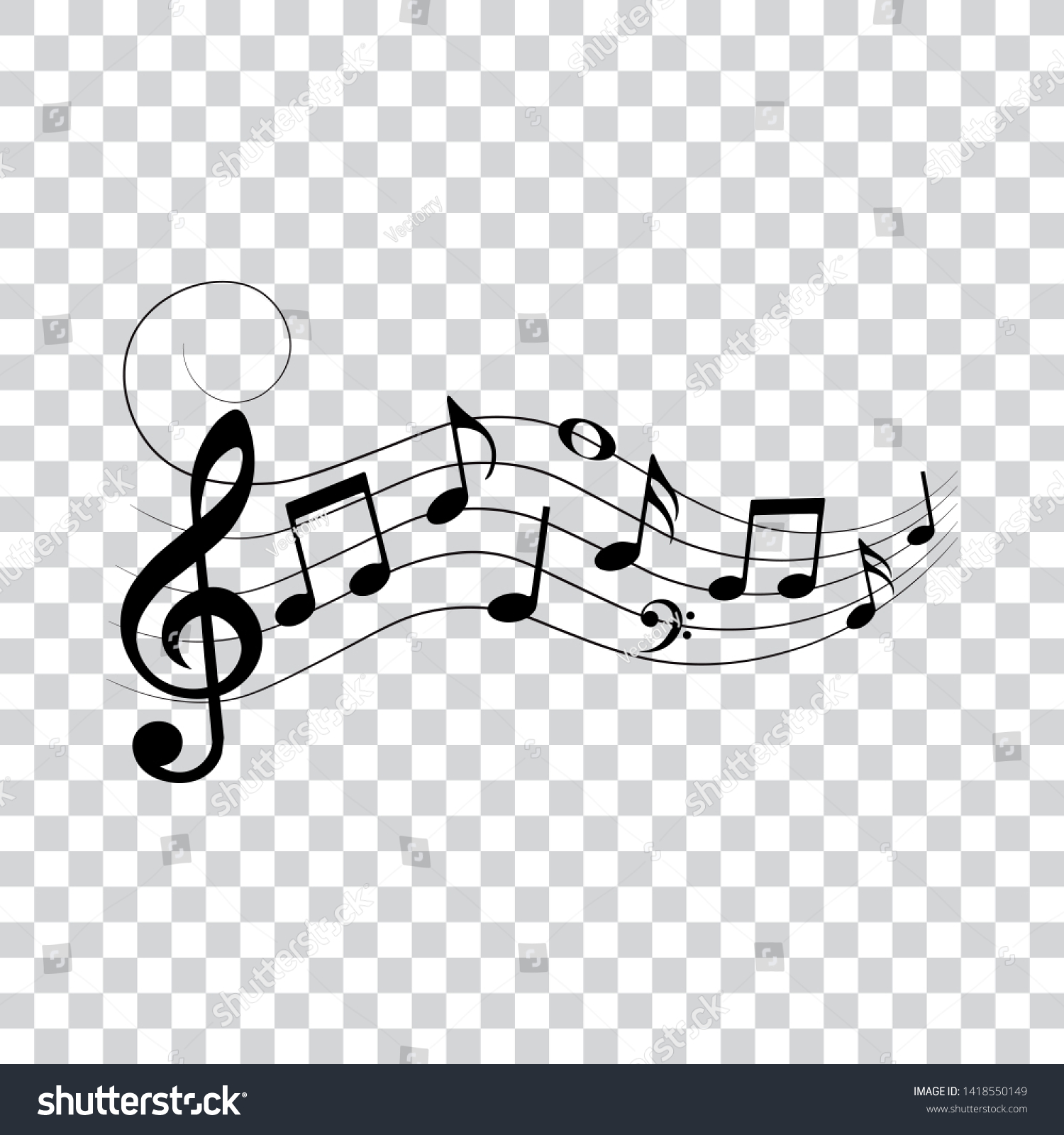 Music Notes Symbols Swirl Vector Illustration Stock Vector (Royalty ...