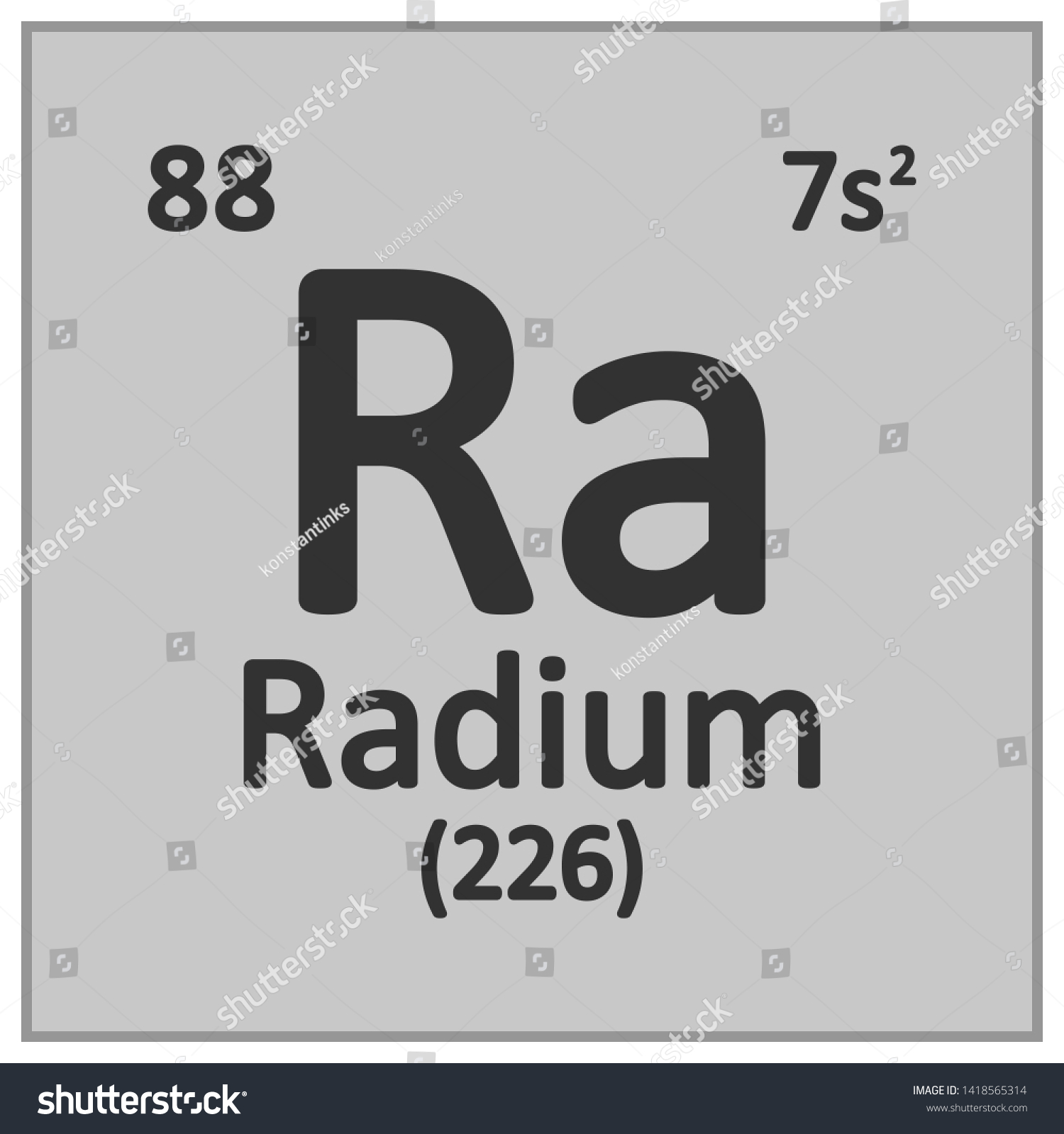 Periodic Table Element Radium Icon On Stock Vector (Royalty Free ...