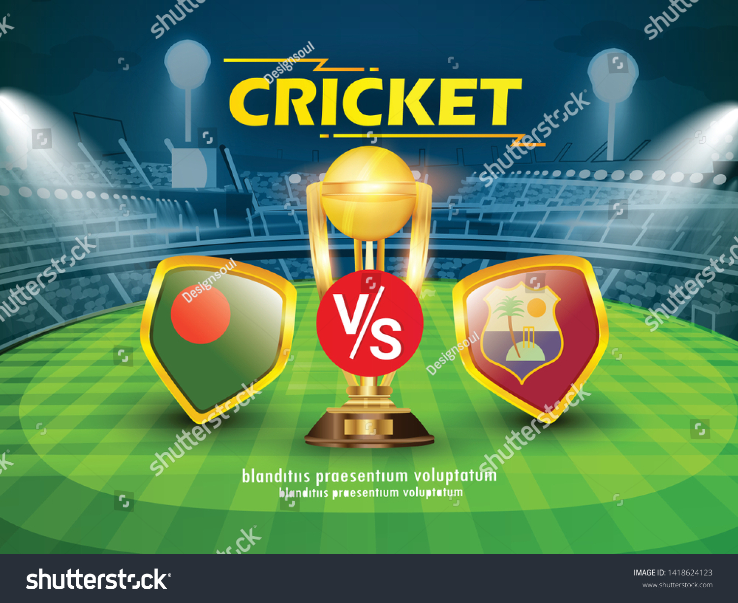 Bangladesh Vs West Indies Cricket Championship Stock Vector (Royalty ...