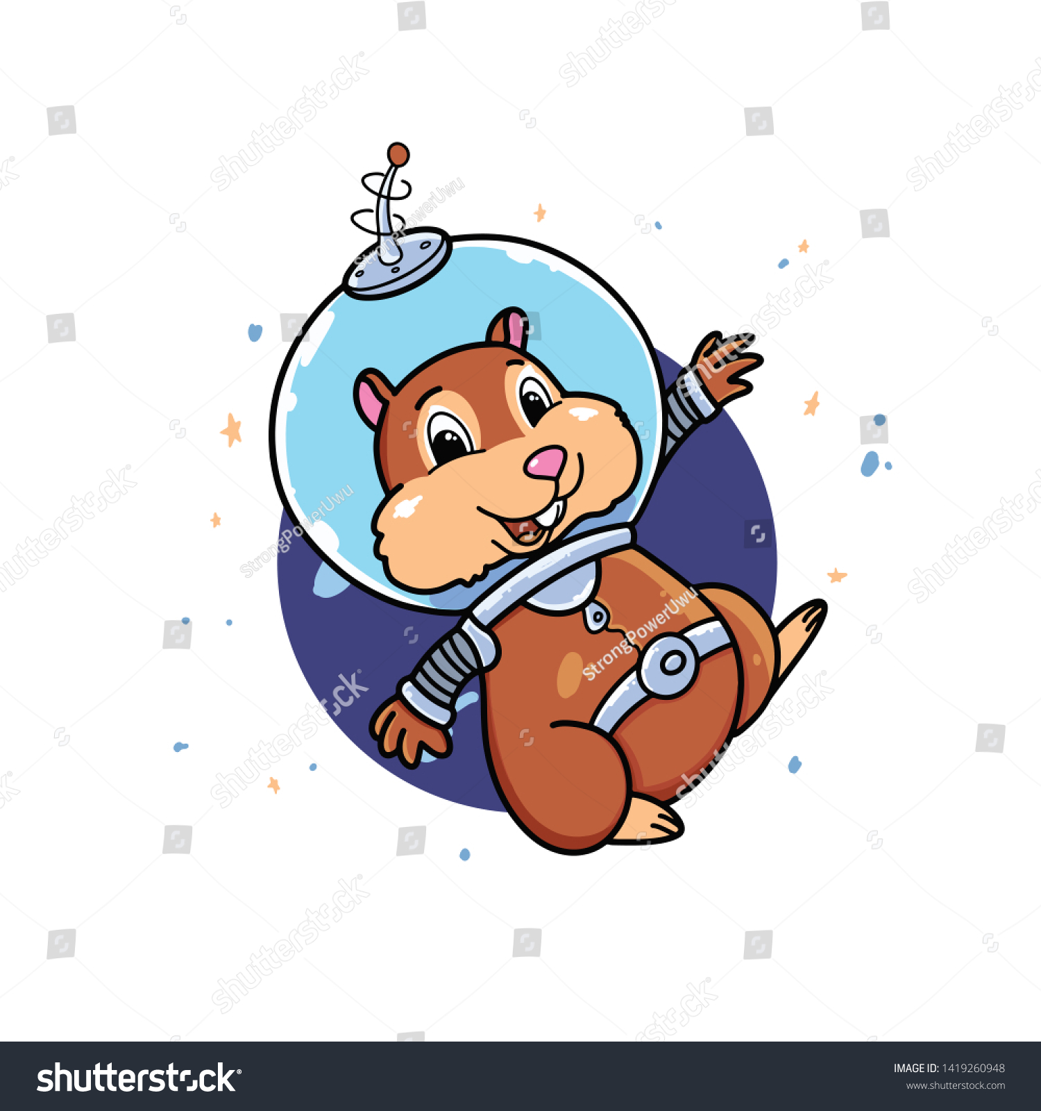 Cartoon Hamster Astronaut Space Doodle Cartoon Stock Vector Royalty Free 1419260948 Shutterstock 9651
