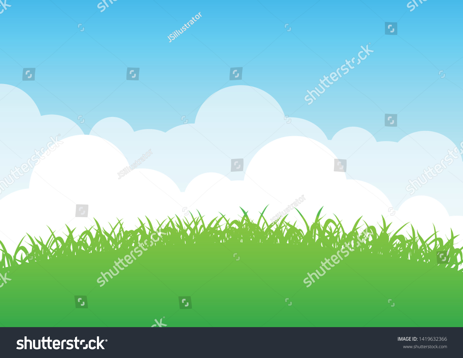 Lawn Sky Background Vectorlawn Nature Illustrationlandscape Stock ...