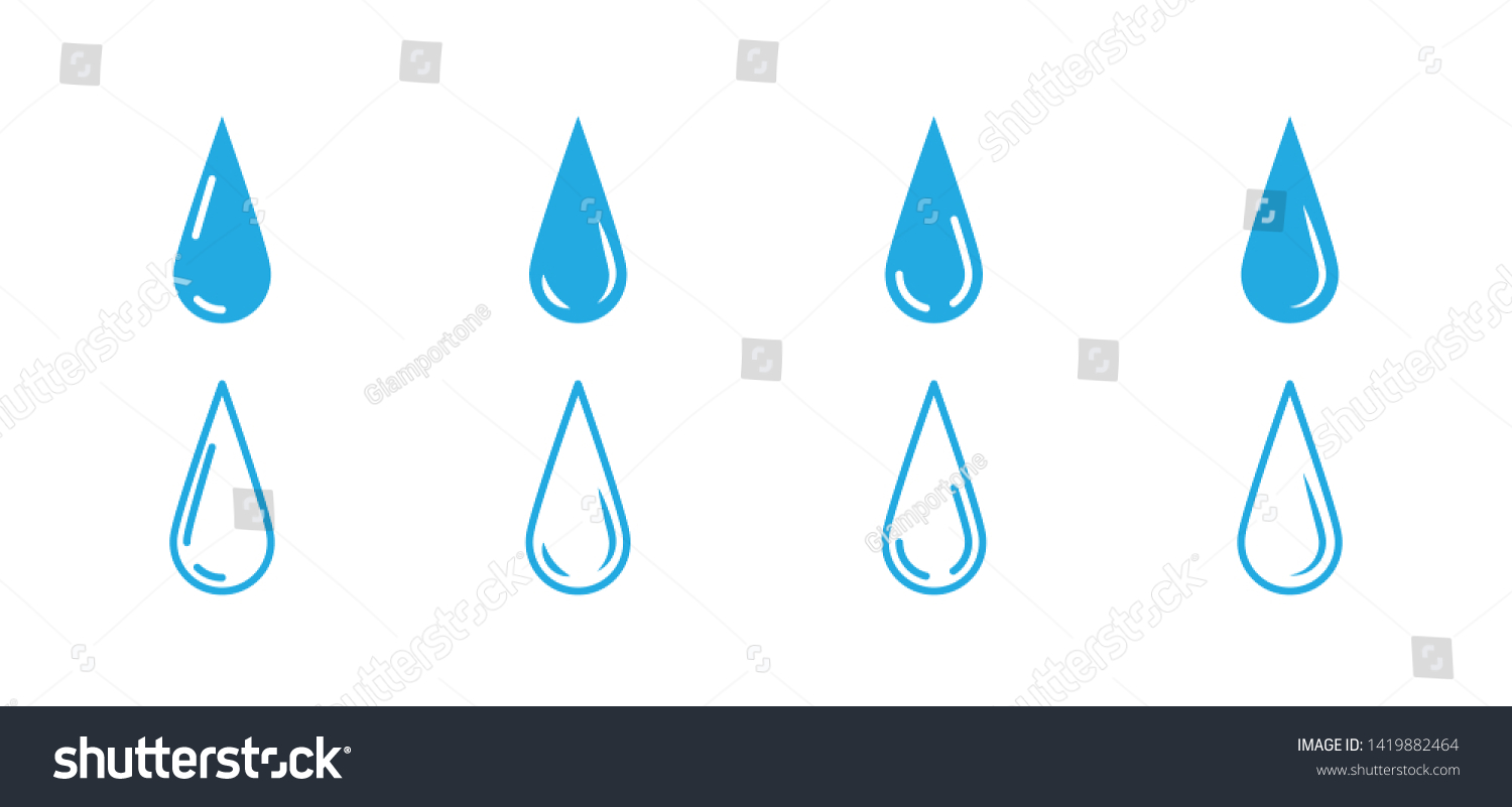 Water Drop Icon Set Waterdrop Symbols Stock Vector (Royalty Free ...