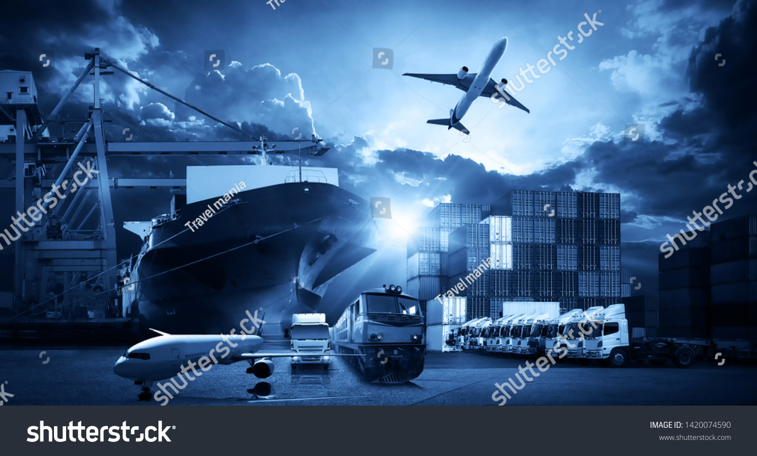 Global Business Container Cargo Freight Train Stock Photo 1420074590 ...