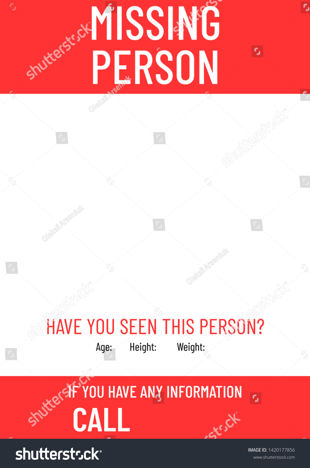 Black Missing Poster Template Person Lost Stock Vector (Royalty Free ...