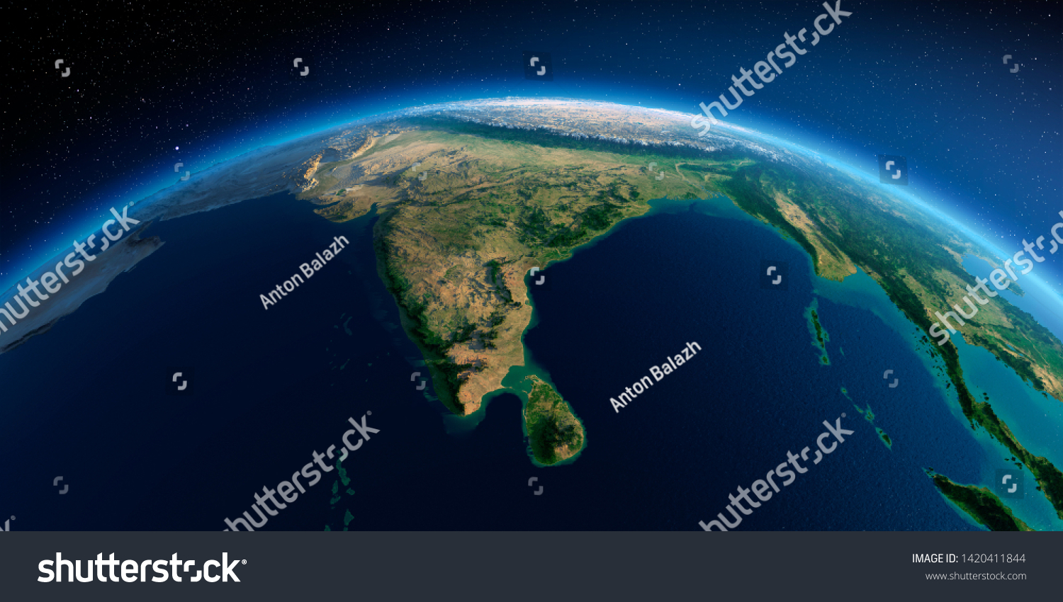 Highly Detailed Planet Earth Morning Exaggerated Stock Illustration ...