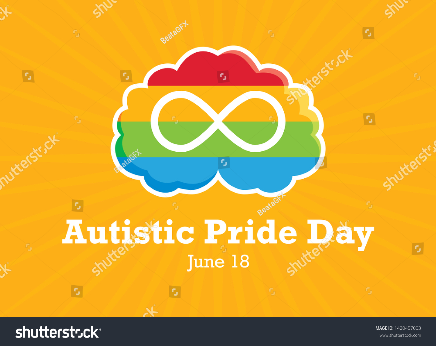 Vektor Stok Autistic Pride Day Vector World Autism (Tanpa Royalti