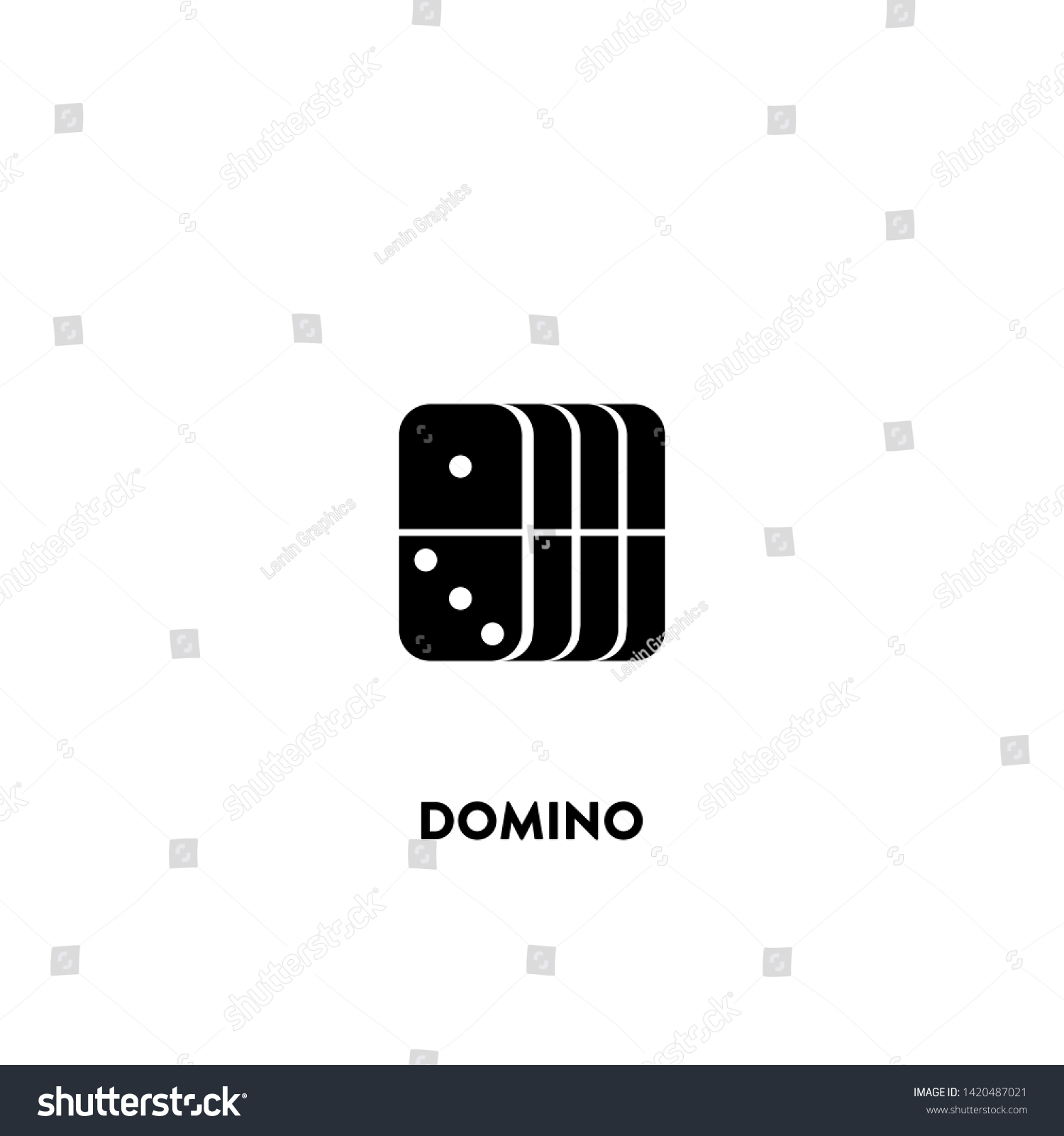 Domino Icon Vector Domino Sign On Stock Vector (royalty Free 