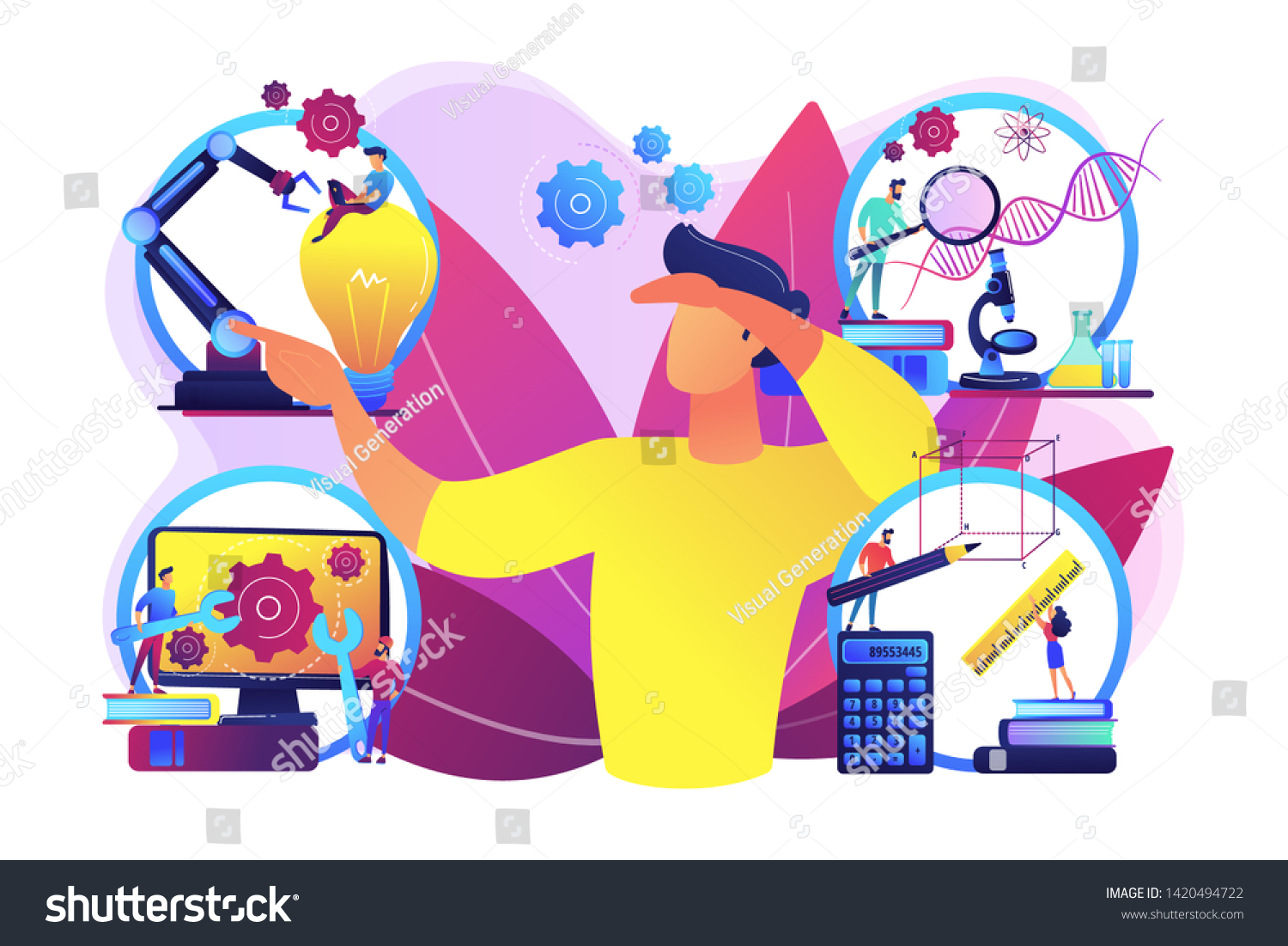 multidisciplinary-teaching-method-modern-learning-system-stock-vector