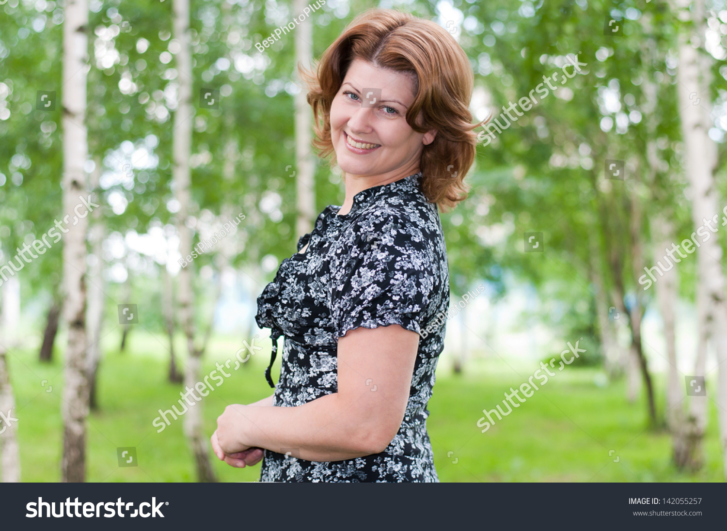 Woman Birch Grove Summer Stock Photo 142055257 | Shutterstock