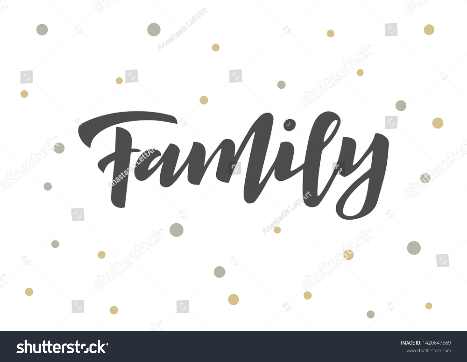 Family Hand Drawn Lettering Motivational Text Stock Vector (Royalty ...