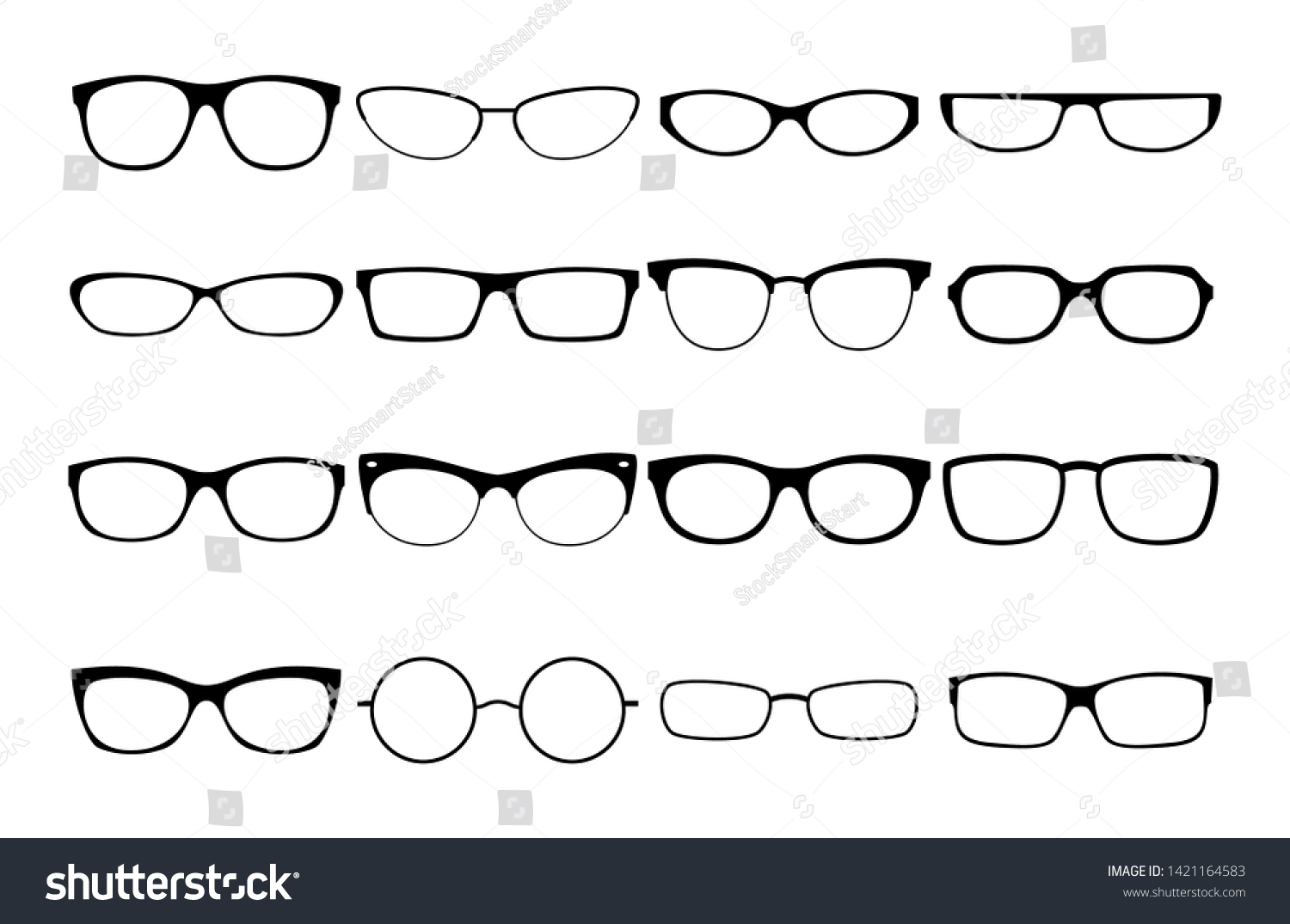 Vector Glasses Frames Black Rim Glasses Stock Vector (Royalty Free ...