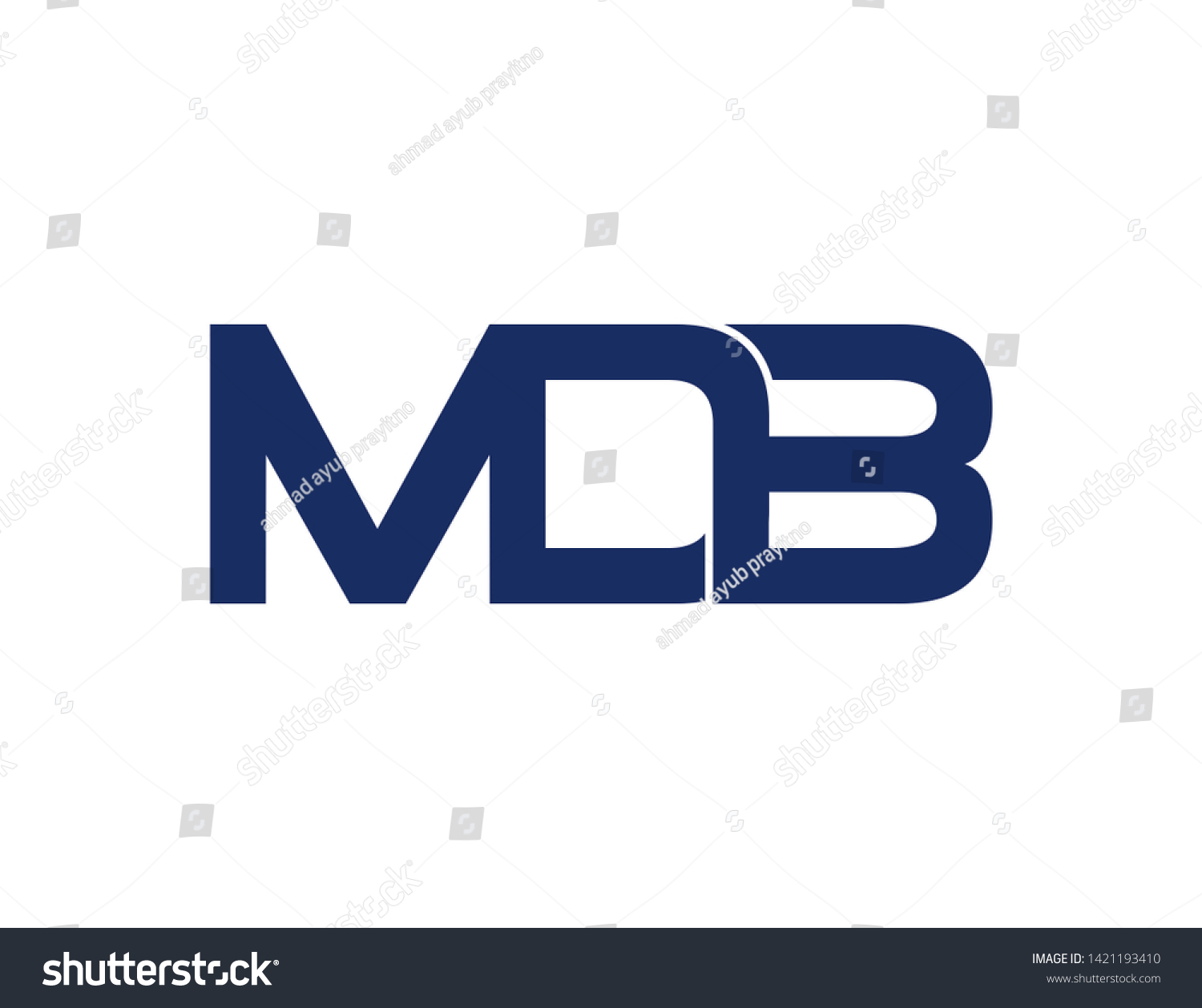 Mdb Original Monogram Logo Design Stock Illustration 1421193410 ...