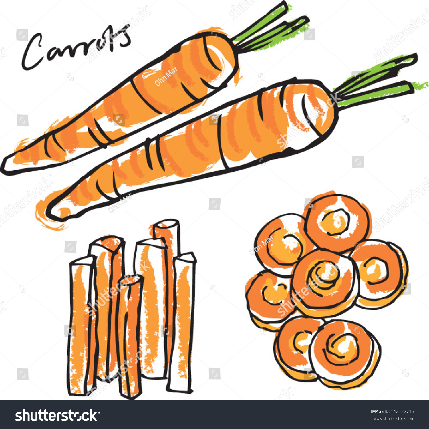 Палка с морковкой вектор
