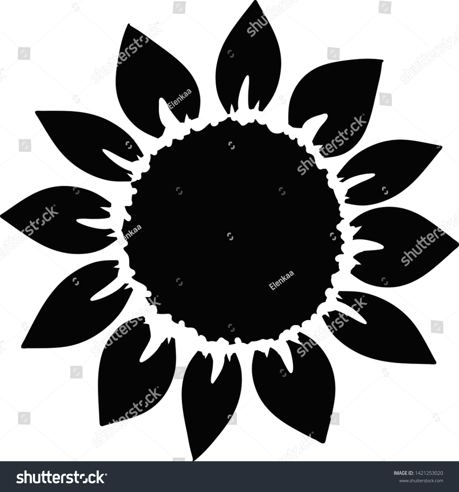 Sunflower Monogram Isolated Cutting Yellow Summer Stock Vector (Royalty ...