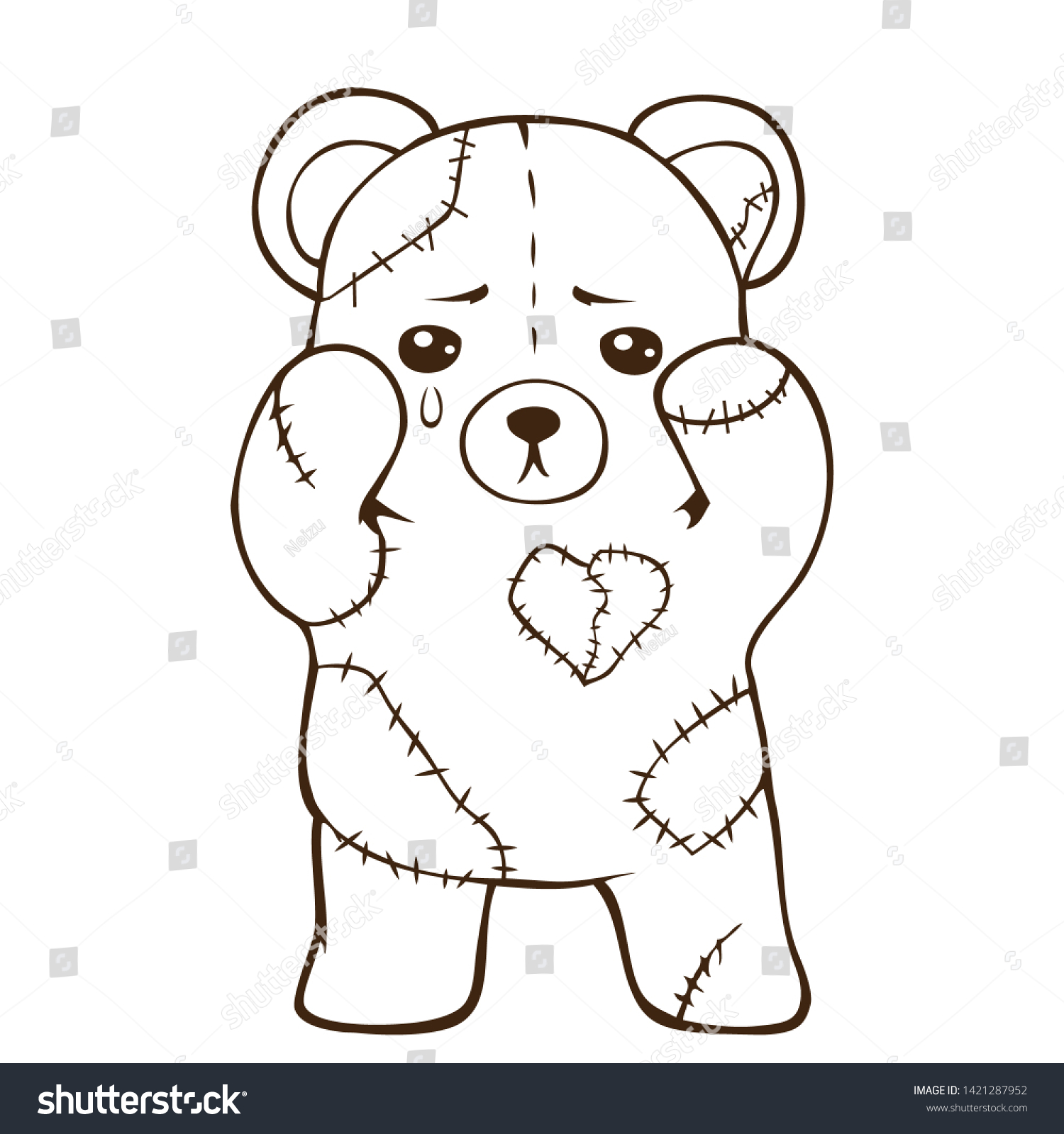 sad teddy bears drawings