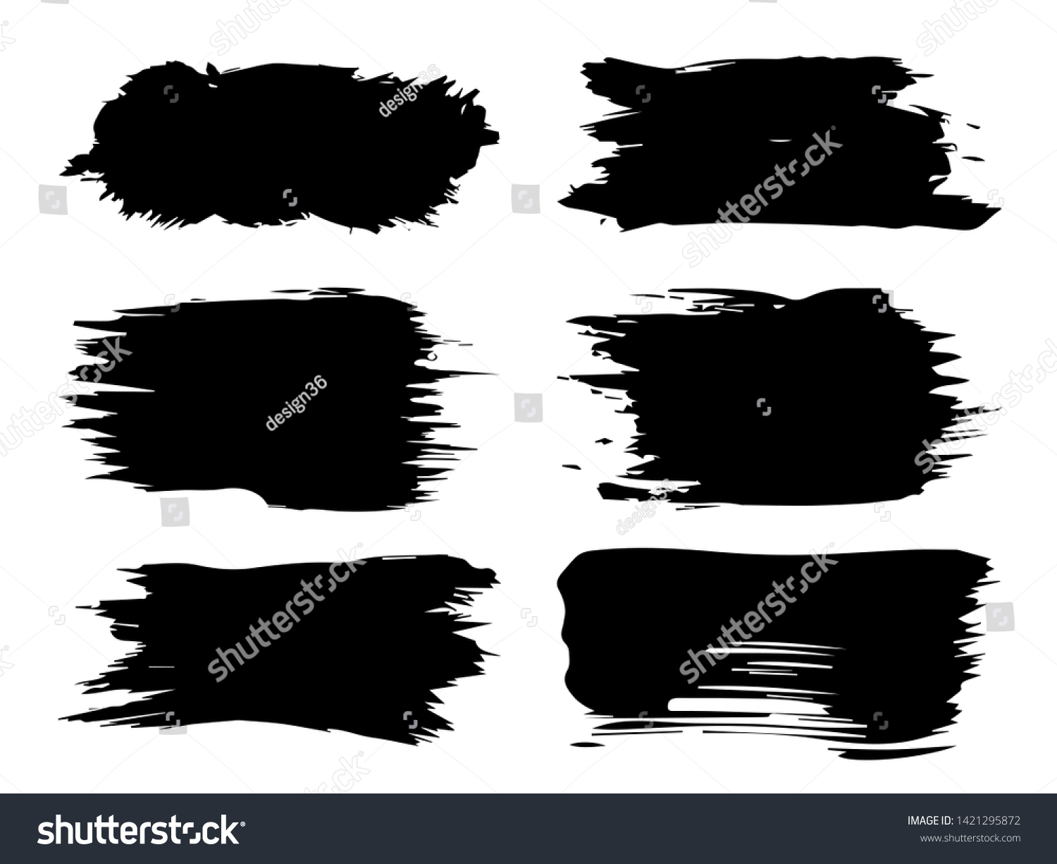 Vector Collection Set Artistic Black Paint Stock Vector (Royalty Free ...