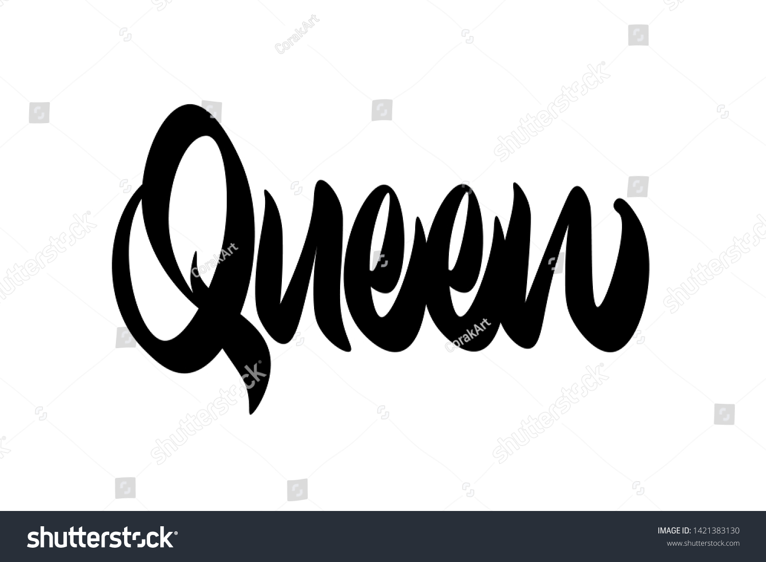 Queen Handwritten Vector Lettering Design Vector Stock Vector (royalty 