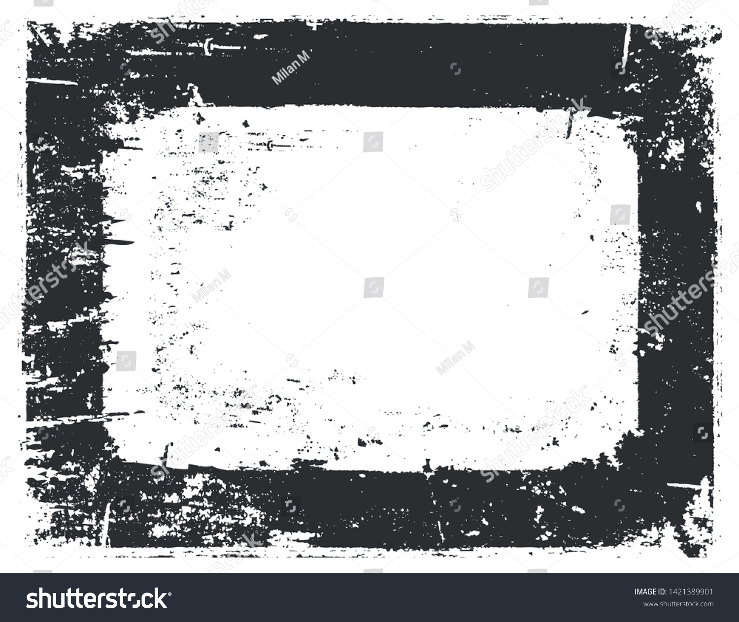 Grunge Border Frame Distressed Background Design Stock Vector (Royalty