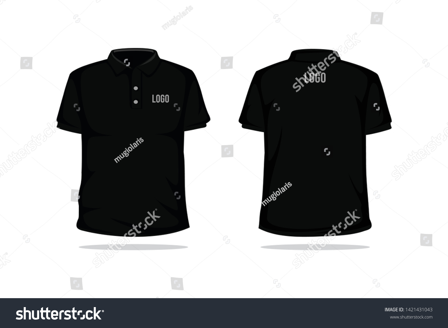 Black Polo Shirt Mock Template Vector Stock Vector (Royalty Free ...