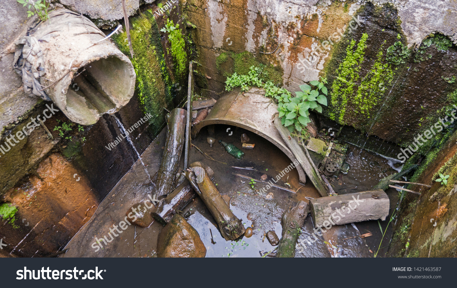 Environmental Pollution Concept Old Underground Storm Stock Photo ...