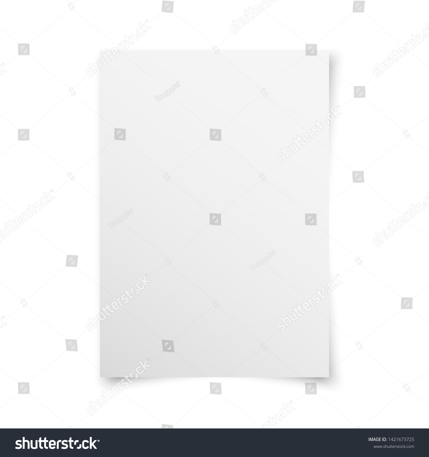 Realistic White Blank Paper List Shadow Stock Vector (Royalty Free ...