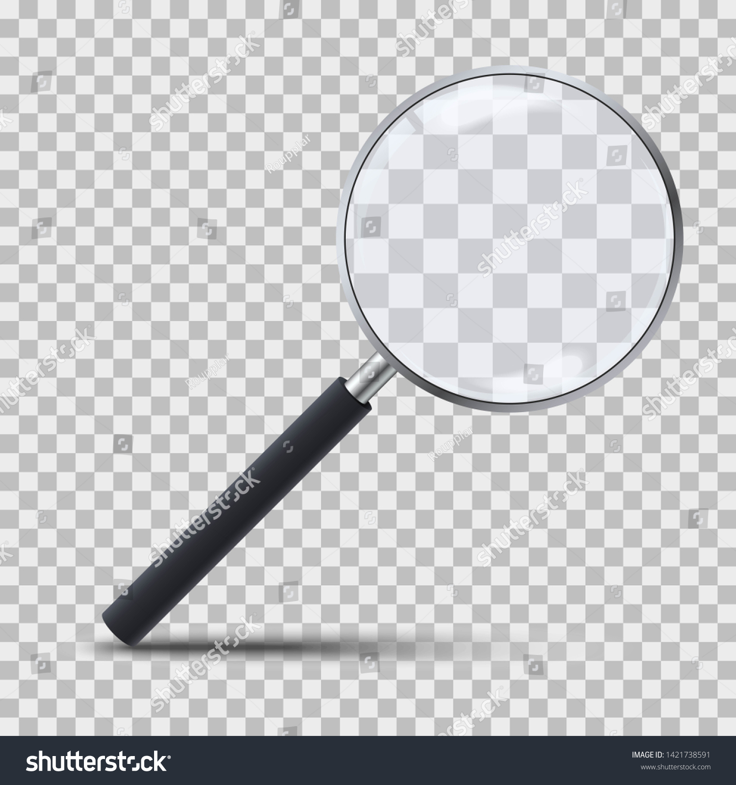 Realistic Magnifying Glass On Transparent Background Stock Illustration ...