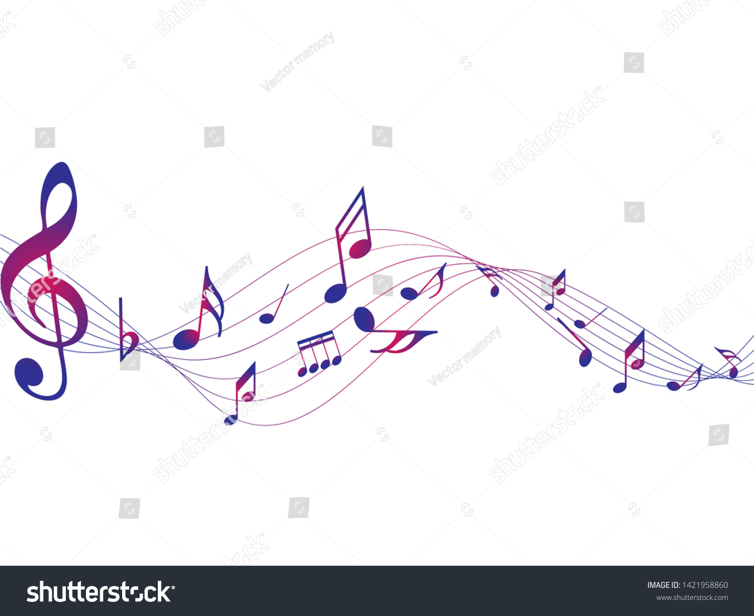 Colorful Abstract Music Notes On Rainbow Stock Vector (Royalty Free ...