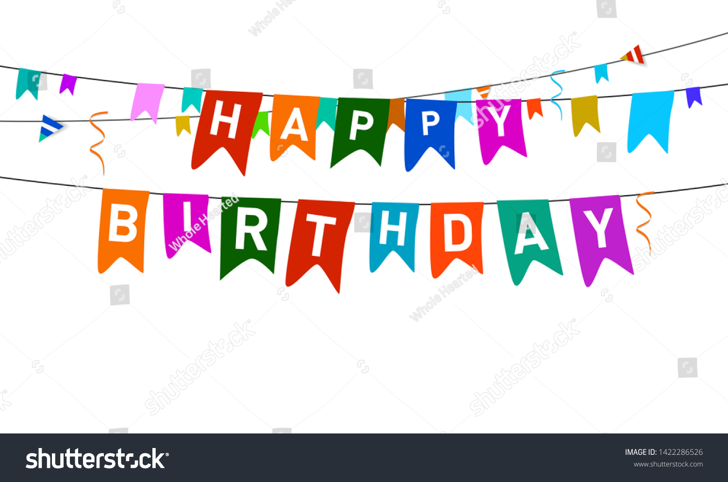 Happy Birthday Banner Party Flag Background Stock Vector (Royalty Free ...