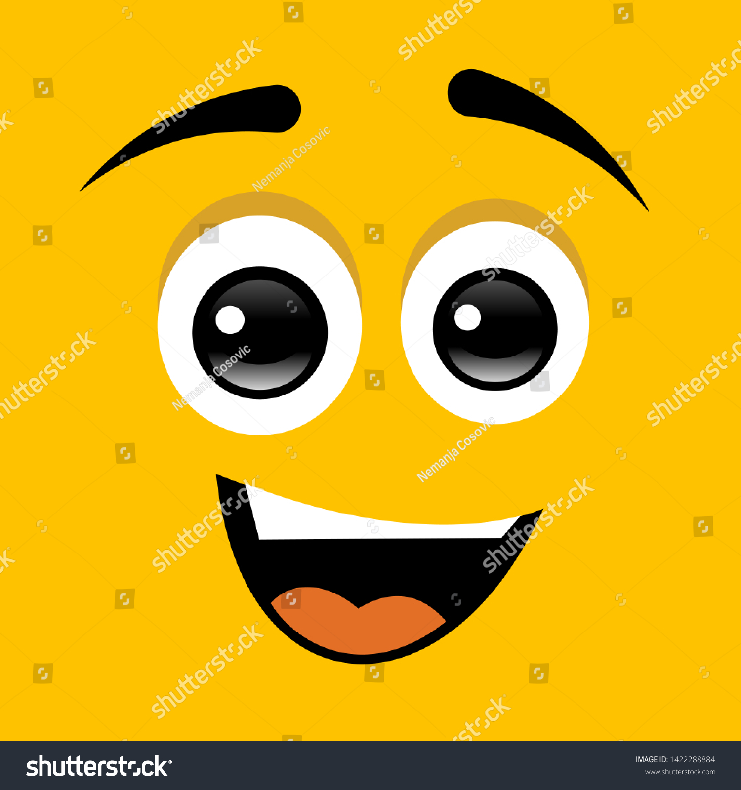 Funny Smiling Face Cartoon Concept Stock Vector (Royalty Free ...