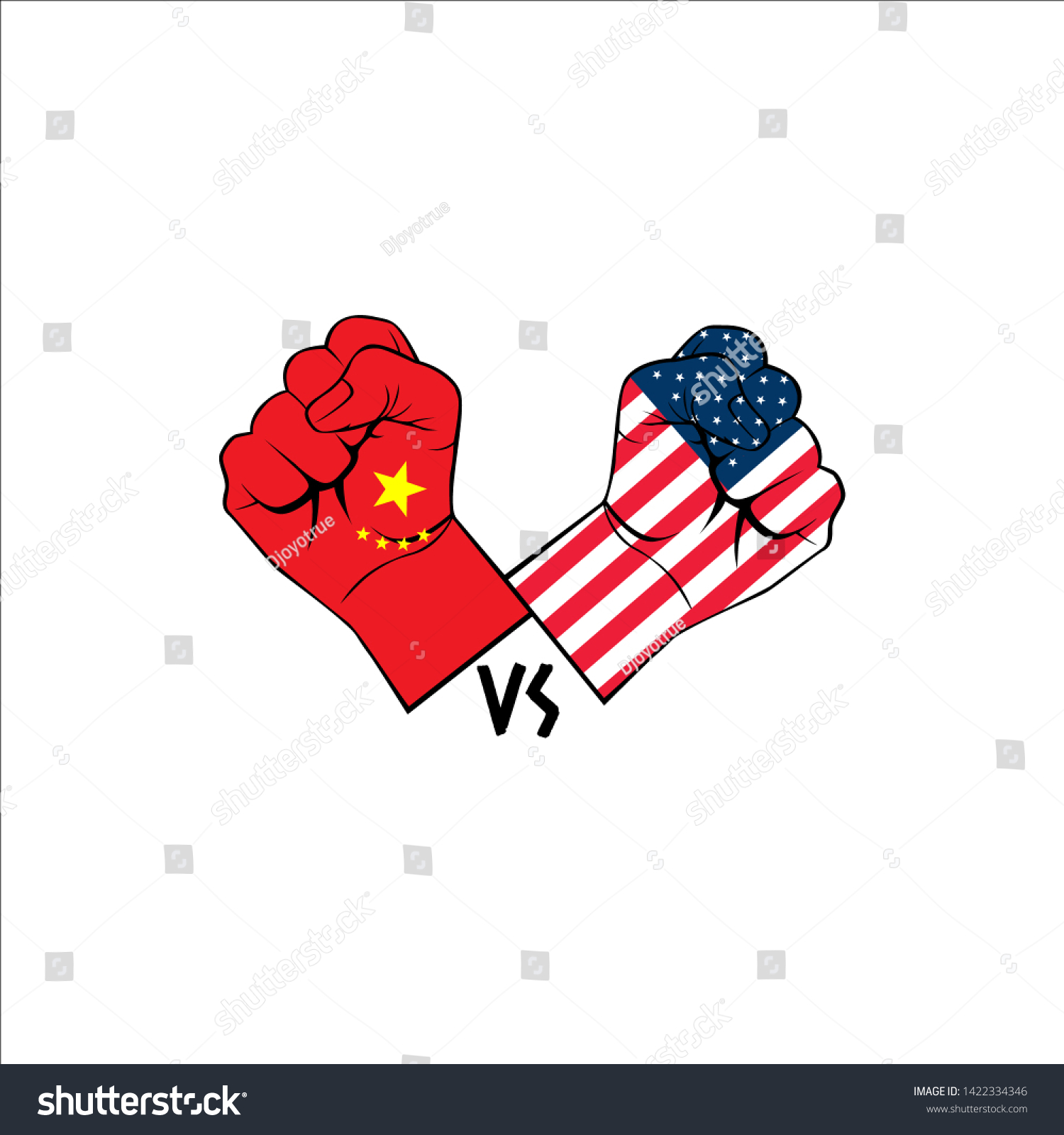 Usa Vs China Trade War Vector Stock Vector Royalty Free 1422334346 Shutterstock