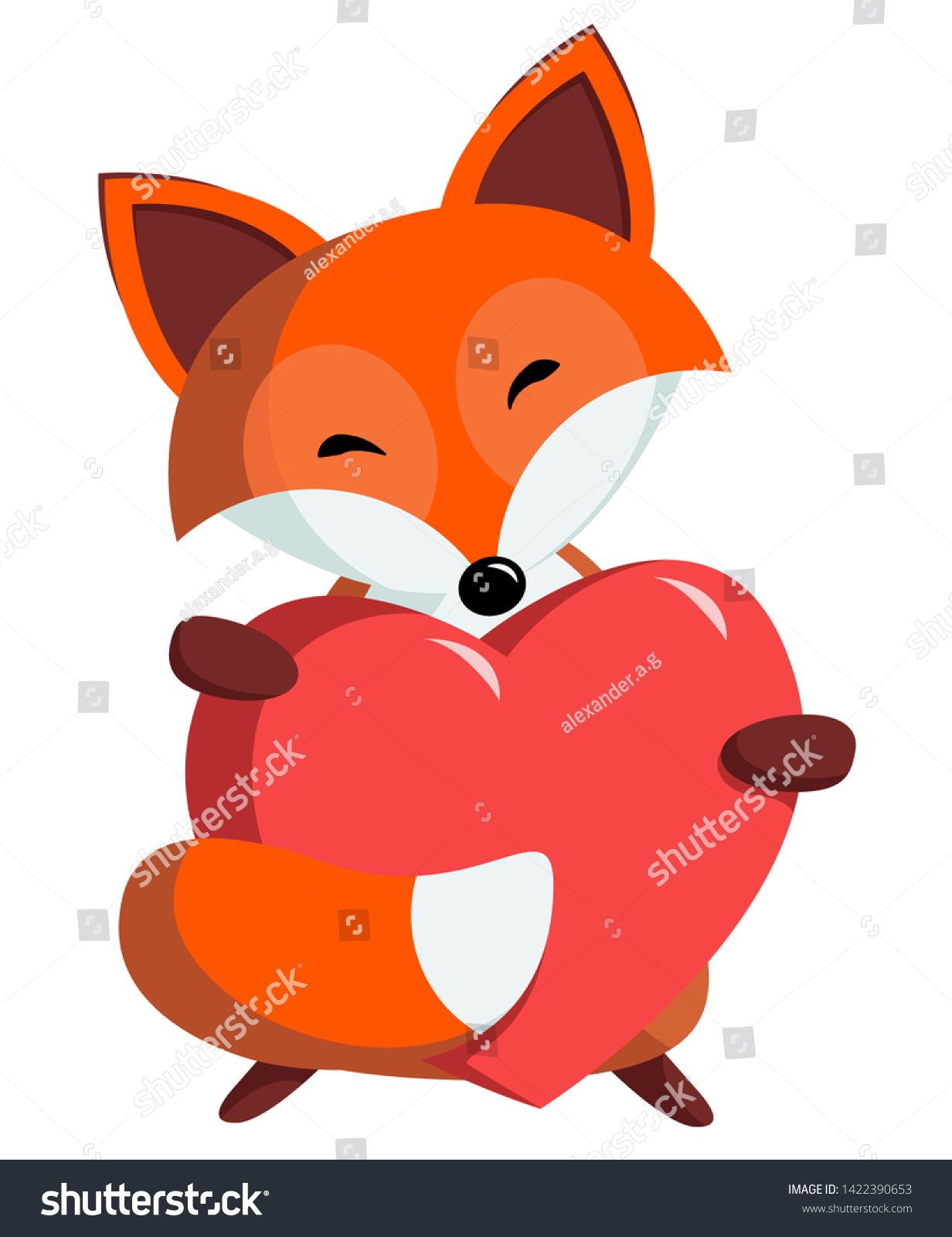 Cut Abstract Fox Heart Vector Illustration Stock Vector (Royalty Free ...