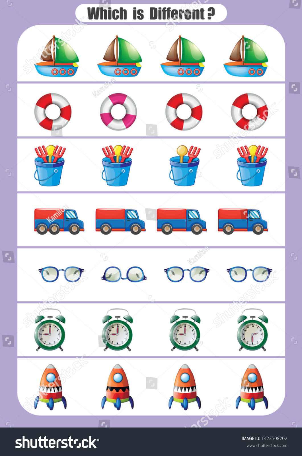 which different worksheet fun activities preschool stock vector royalty free 1422508202 shutterstock