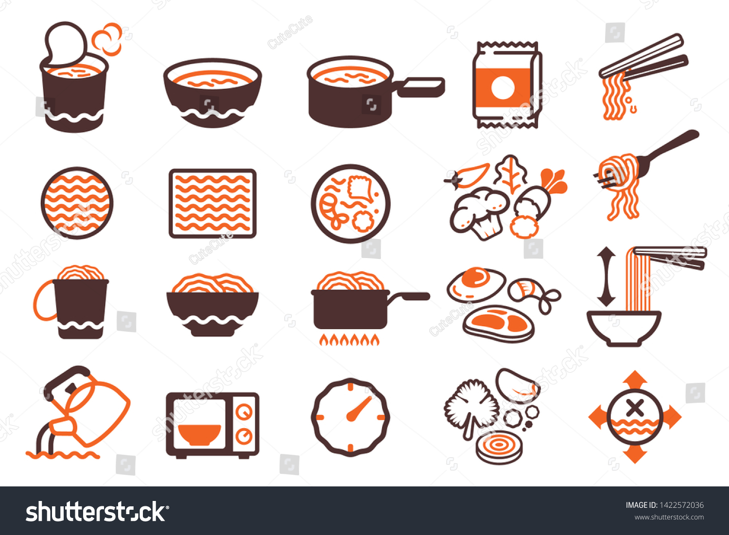 Cooking Easy Food Instant Noodle Product Stock Vector (Royalty Free ...