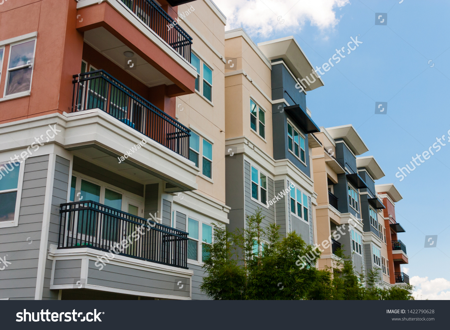 Modern Luxury Urban Apartment Building Exterior Stock Photo 1422790628