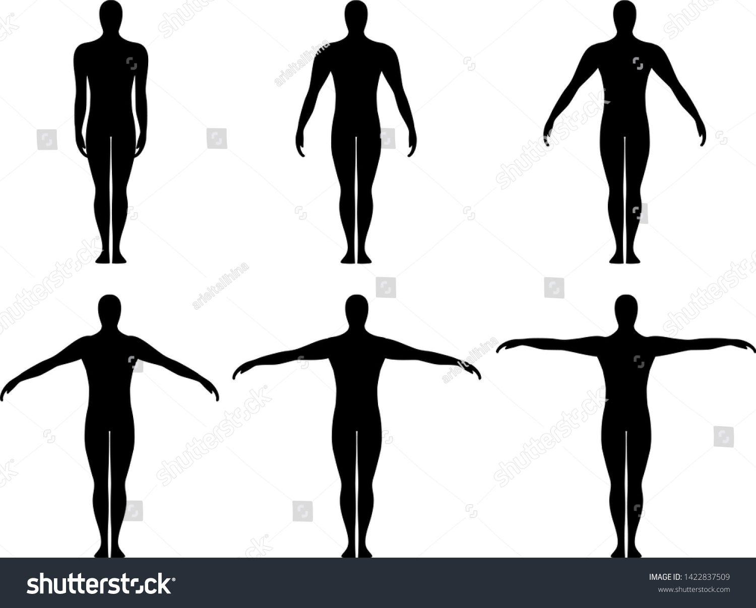 Illustration Human Body Silhouettes Design On Stock Vector (Royalty ...