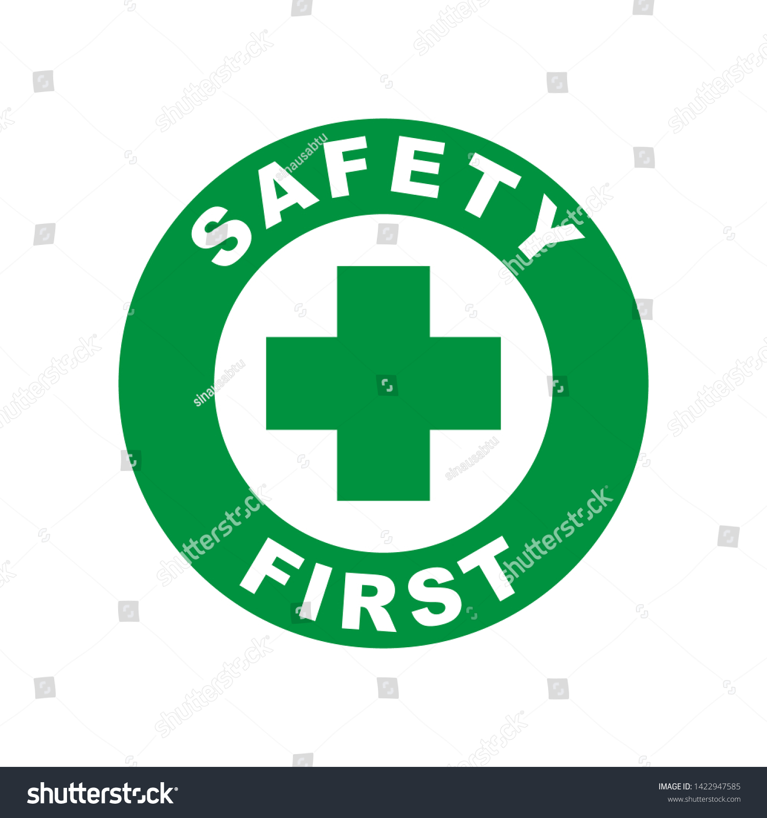 Safety First Sign Vector Design Template Stock Vector (Royalty Free ...