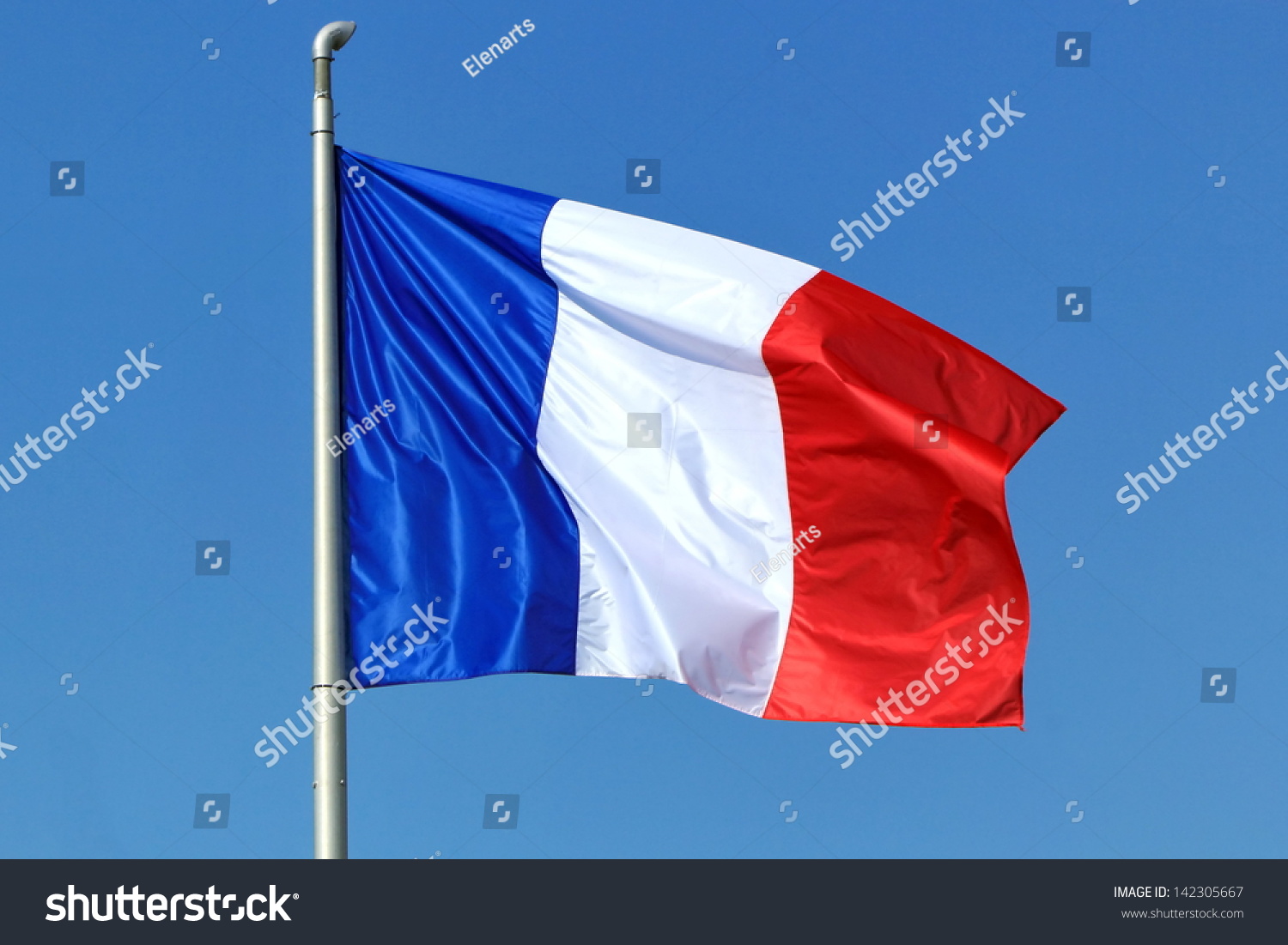 Blue White Red French Flag Floating Stock Photo 142305667 | Shutterstock