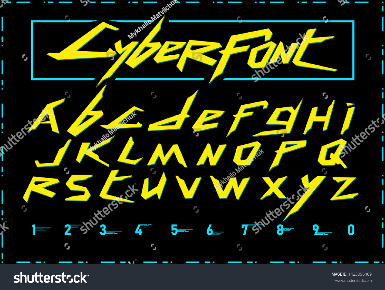 Cyberpunk numbers font (119) фото