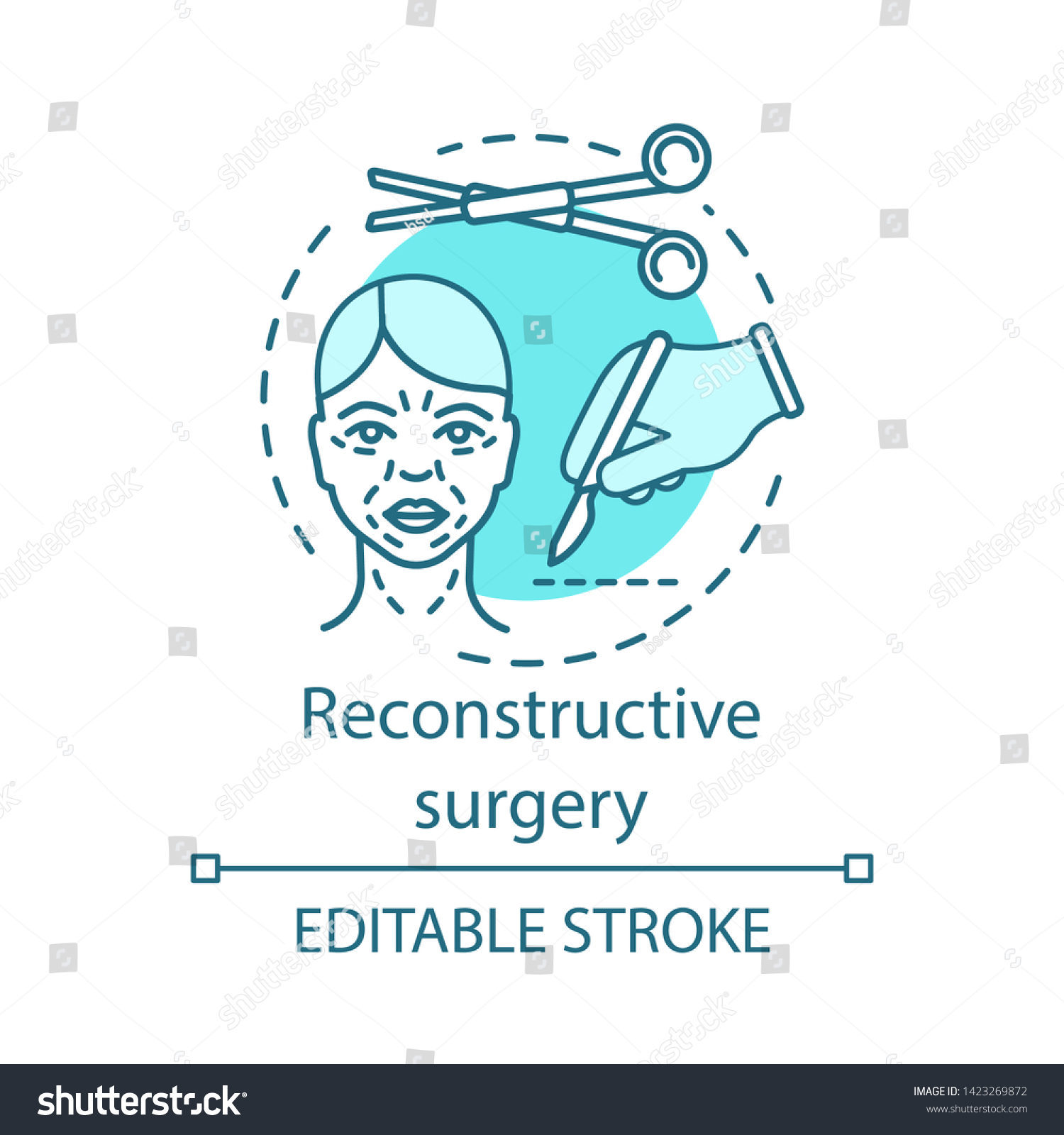 Reconstructive Surgery Concept Icon Body Structures Stock Vector ...