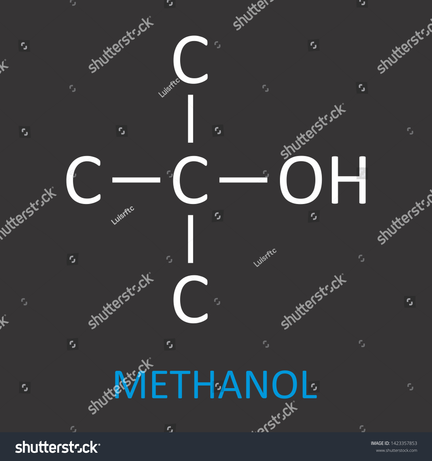 Methanol Structural Formula On Dark Background Stock Illustration 1423357853 Shutterstock 4962