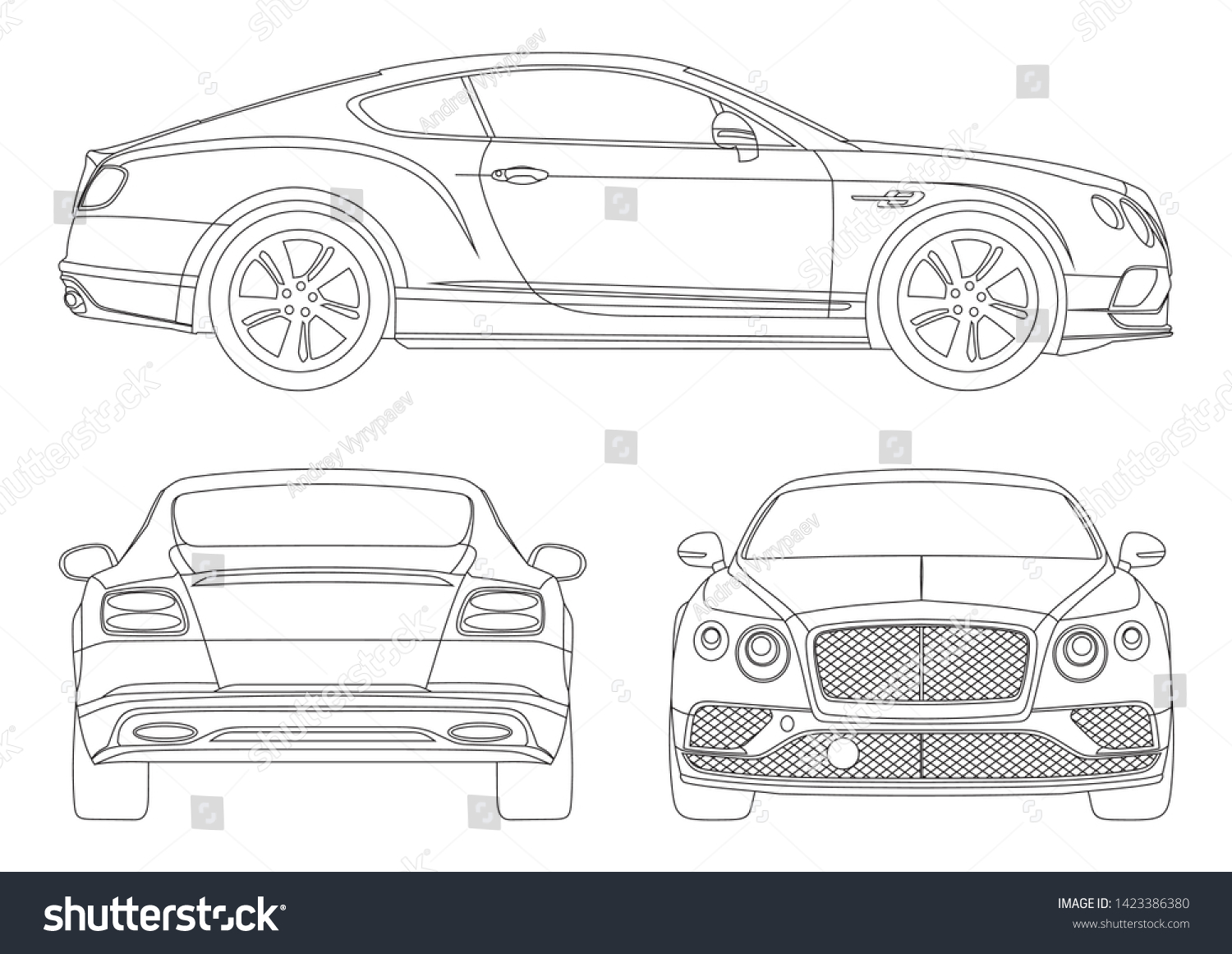 Bentley Continental gt чертеж