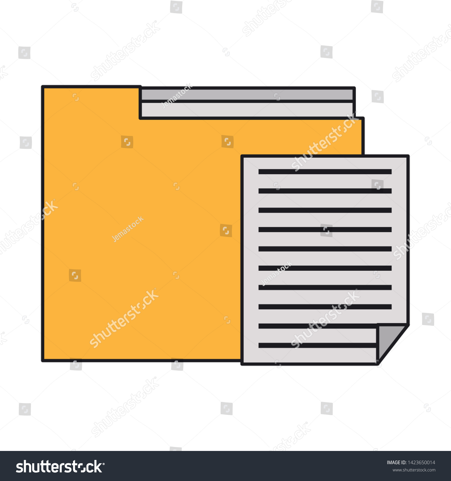 Folder Document Paper Symbol Isolated Vector Stock Vector (Royalty Free ...