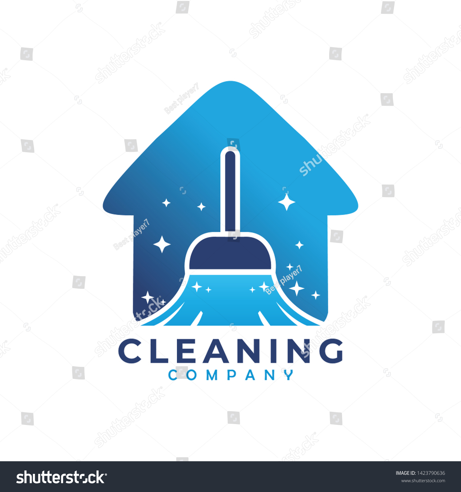 Cleaning House Logo Icon Company Vector Stock Vector (Royalty Free ...