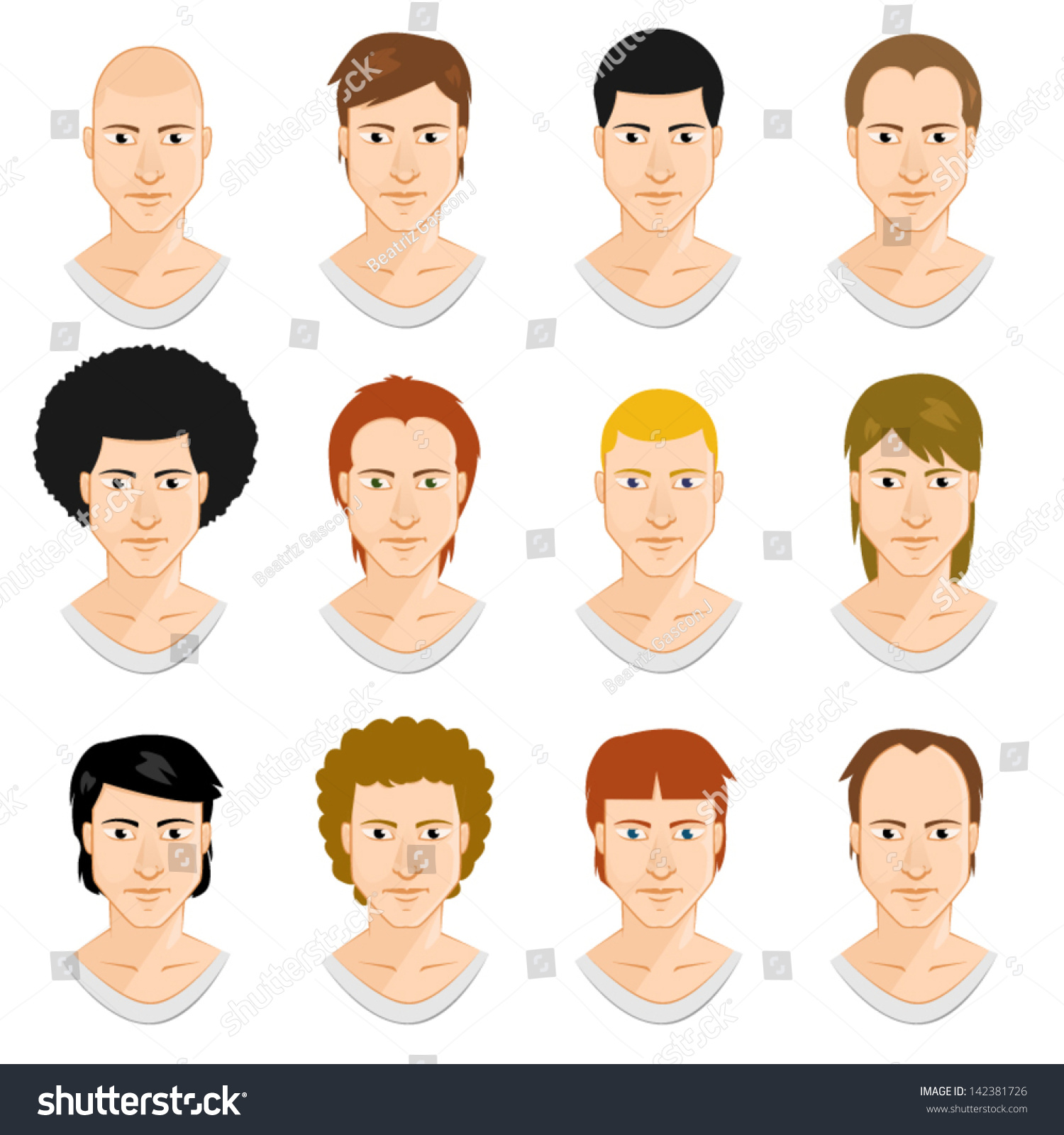 Men Faces Set Stock Vector (Royalty Free) 142381726 | Shutterstock