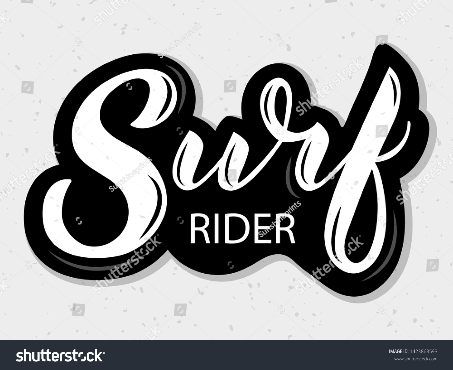 Hand Sketched Vector Surf Lettering Typography Stock Vector (Royalty ...