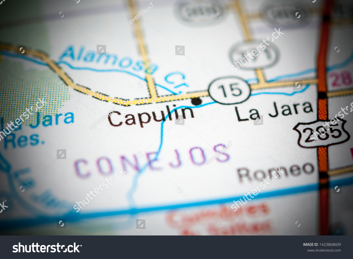 Capulin Colorado Usa On Map Stock Photo 1423868609 | Shutterstock