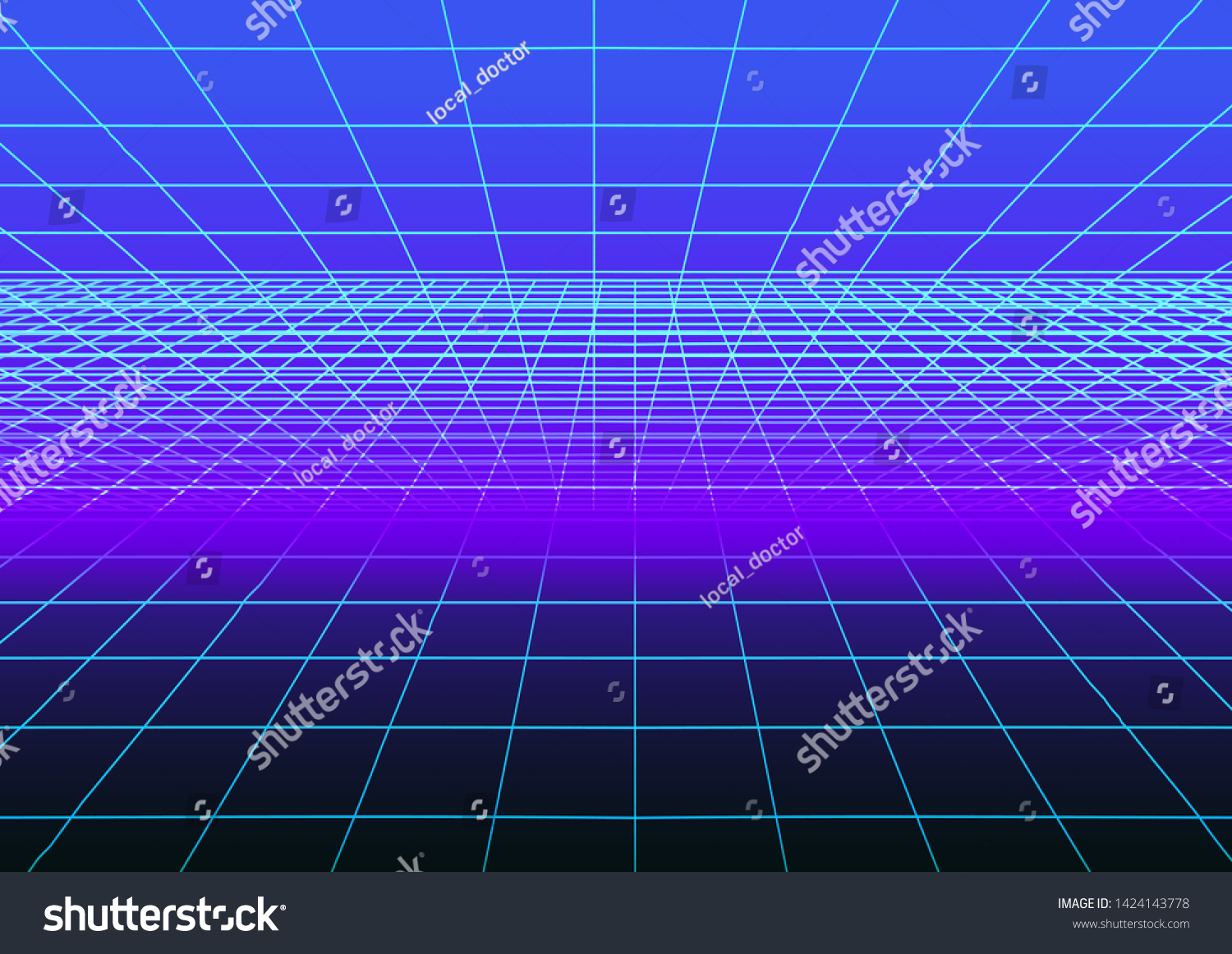 Retrofuturistic Synthwave Background 80s90s Neon Noir Stock Vector ...