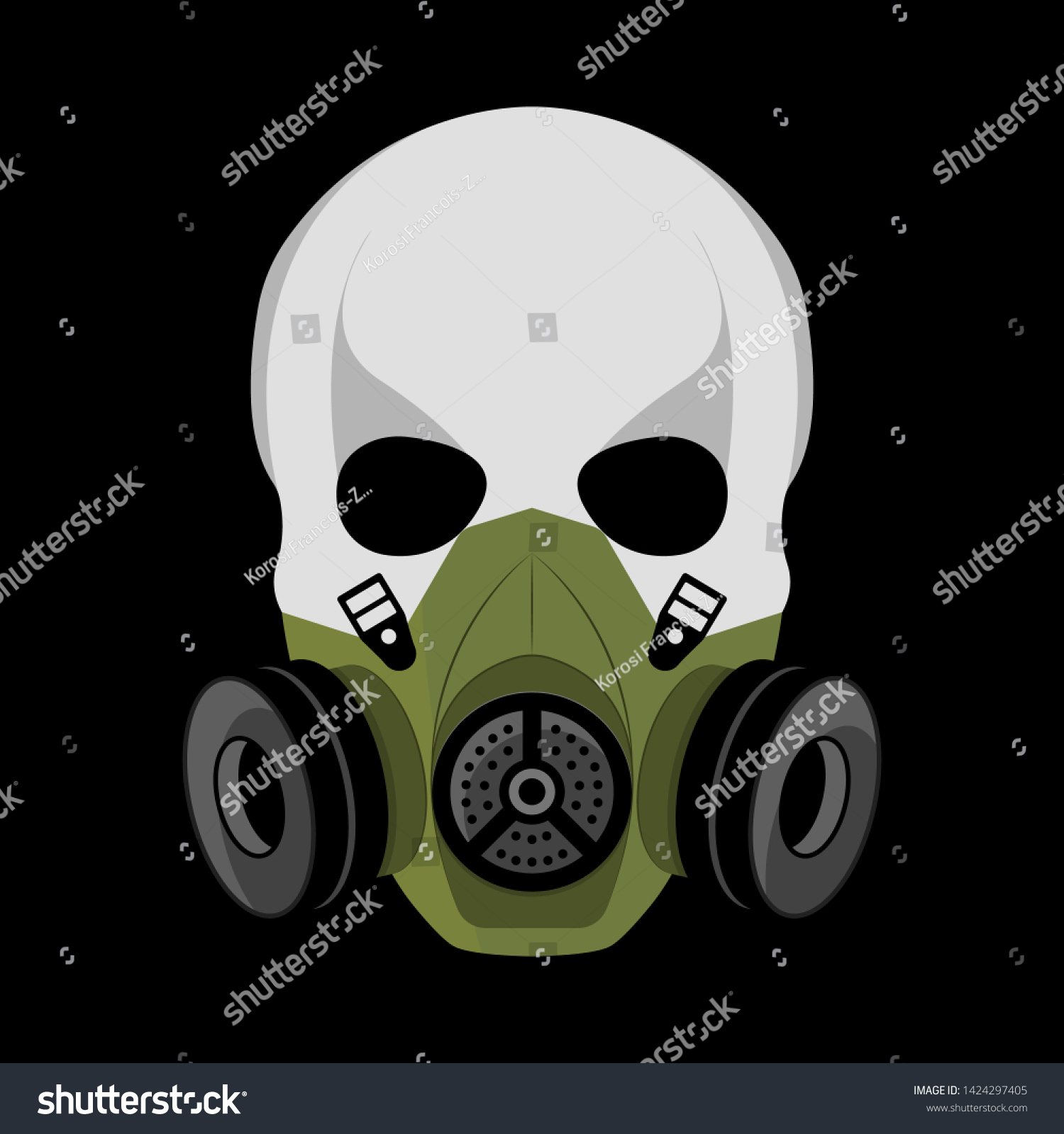 Skull Gas Mask Illustration Toxicity Emblem Stock Vector 711602689