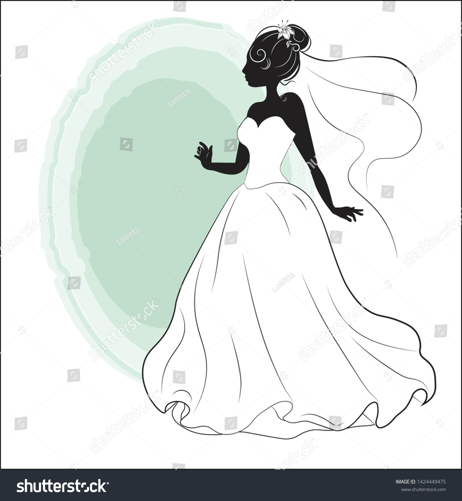 Bride Shower On White Wedding Dress Stock Vector Royalty Free Shutterstock